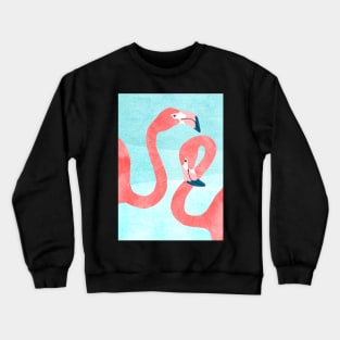 Whimsical Flamingo Couple Crewneck Sweatshirt